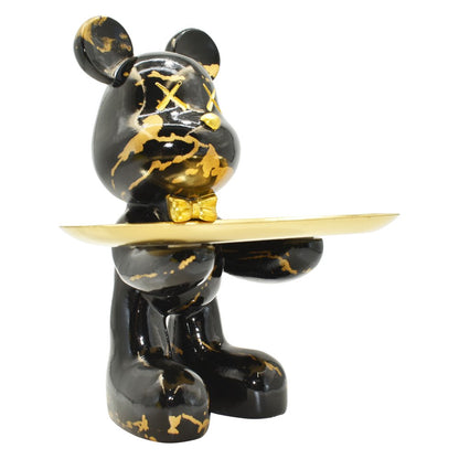 8" Black And Gold Resin Tabletop Sculpture HomeRoots