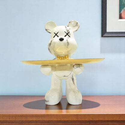 8" Off White And Gold Resin Tabletop Sculpture HomeRoots