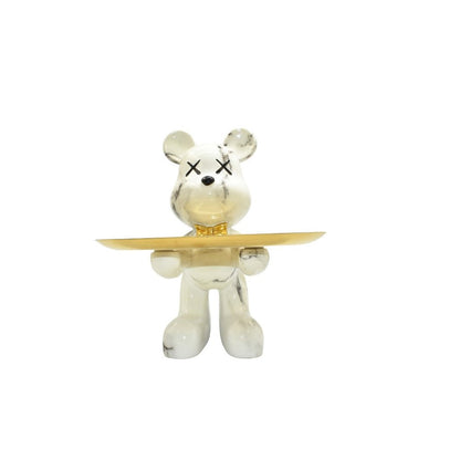 8" Off White And Gold Resin Tabletop Sculpture HomeRoots