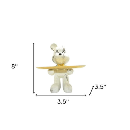 8" Off White And Gold Resin Tabletop Sculpture HomeRoots