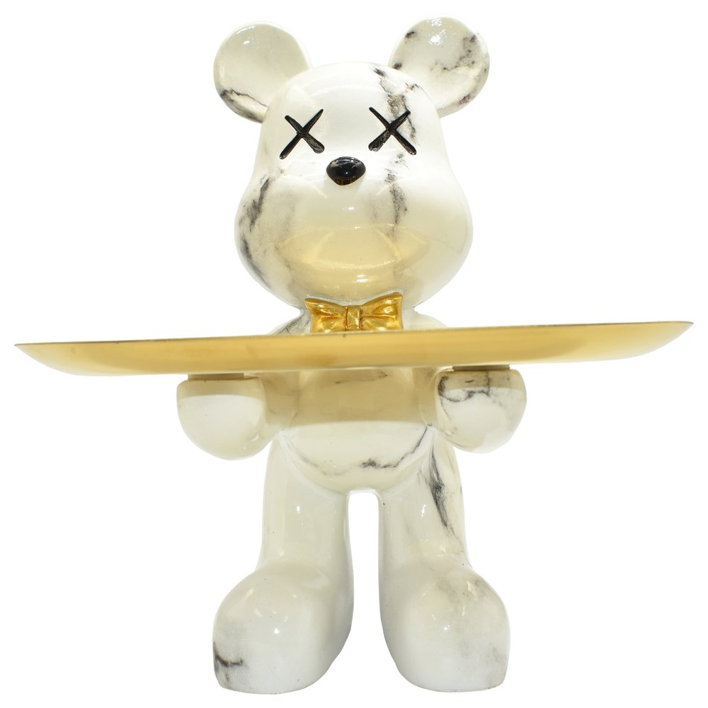 8" Off White And Gold Resin Tabletop Sculpture HomeRoots