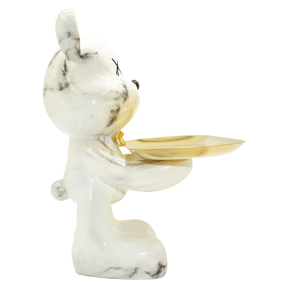 8" Off White And Gold Resin Tabletop Sculpture HomeRoots