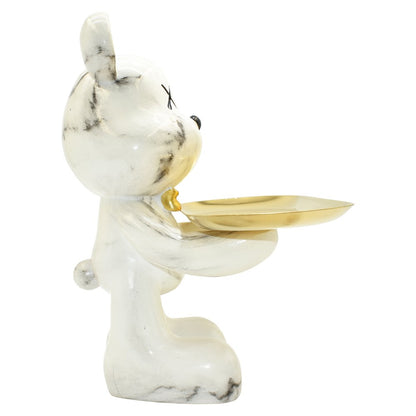 8" Off White And Gold Resin Tabletop Sculpture HomeRoots