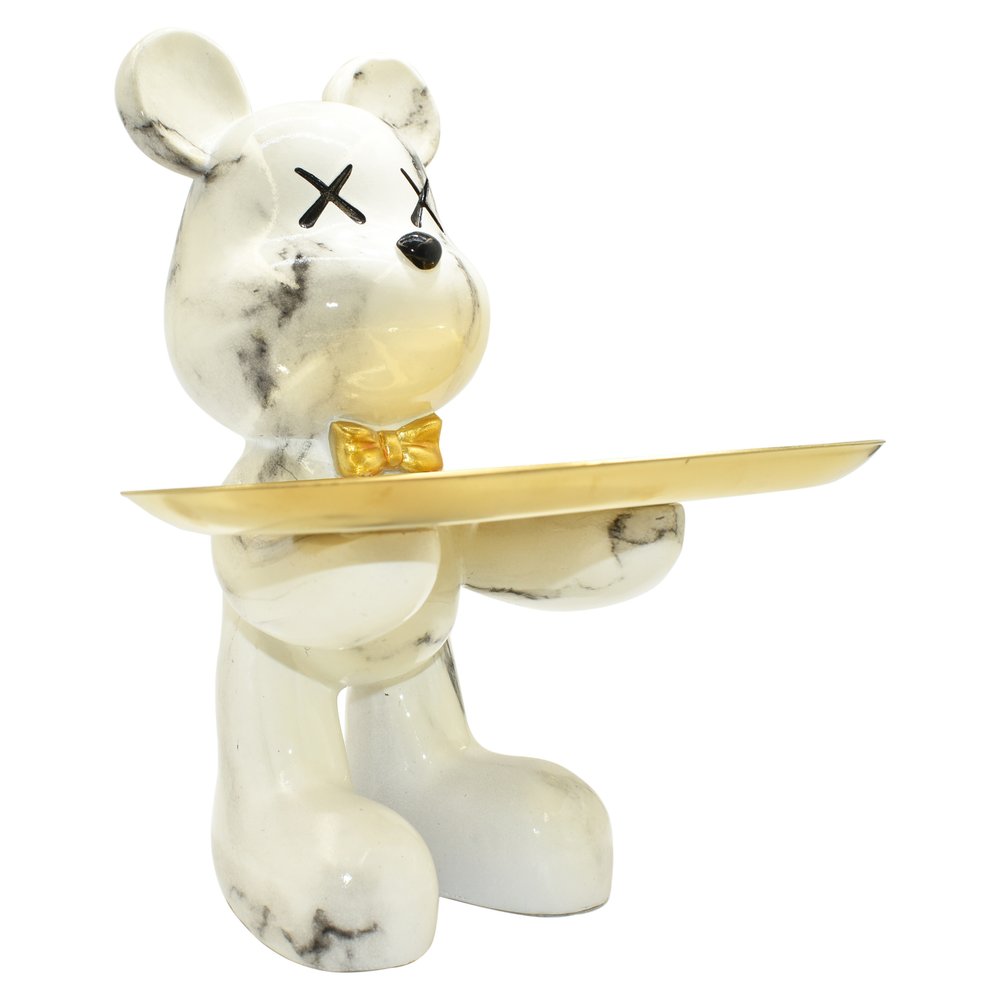 8" Off White And Gold Resin Tabletop Sculpture HomeRoots