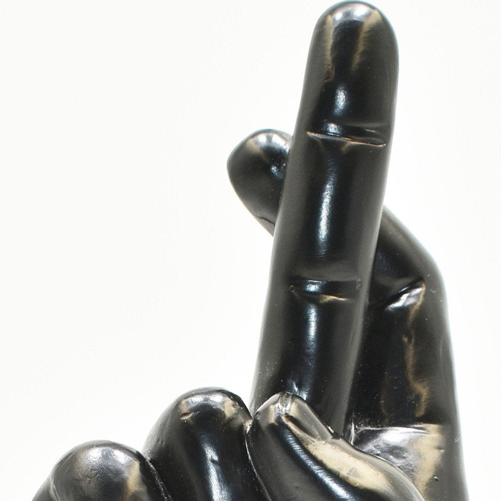 6" Black Resin Hand Tabletop Sculpture HomeRoots
