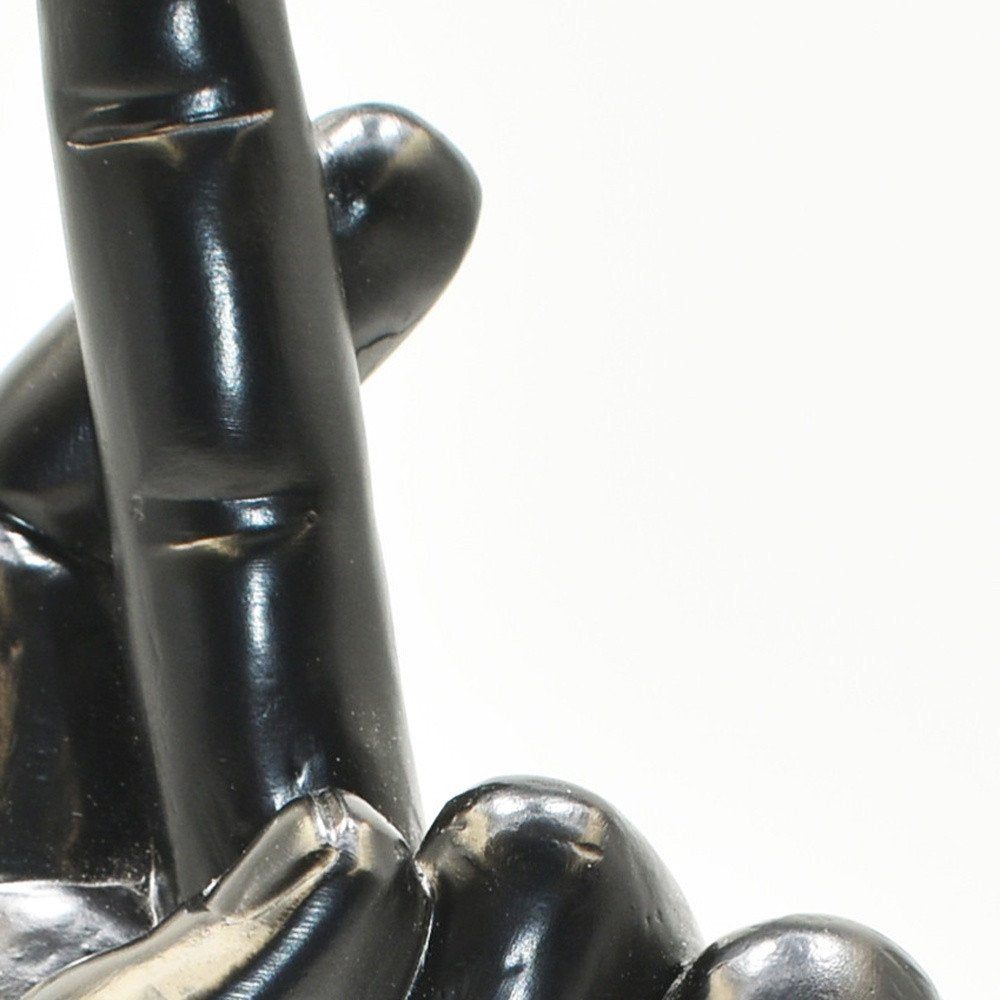 6" Black Resin Hand Tabletop Sculpture HomeRoots