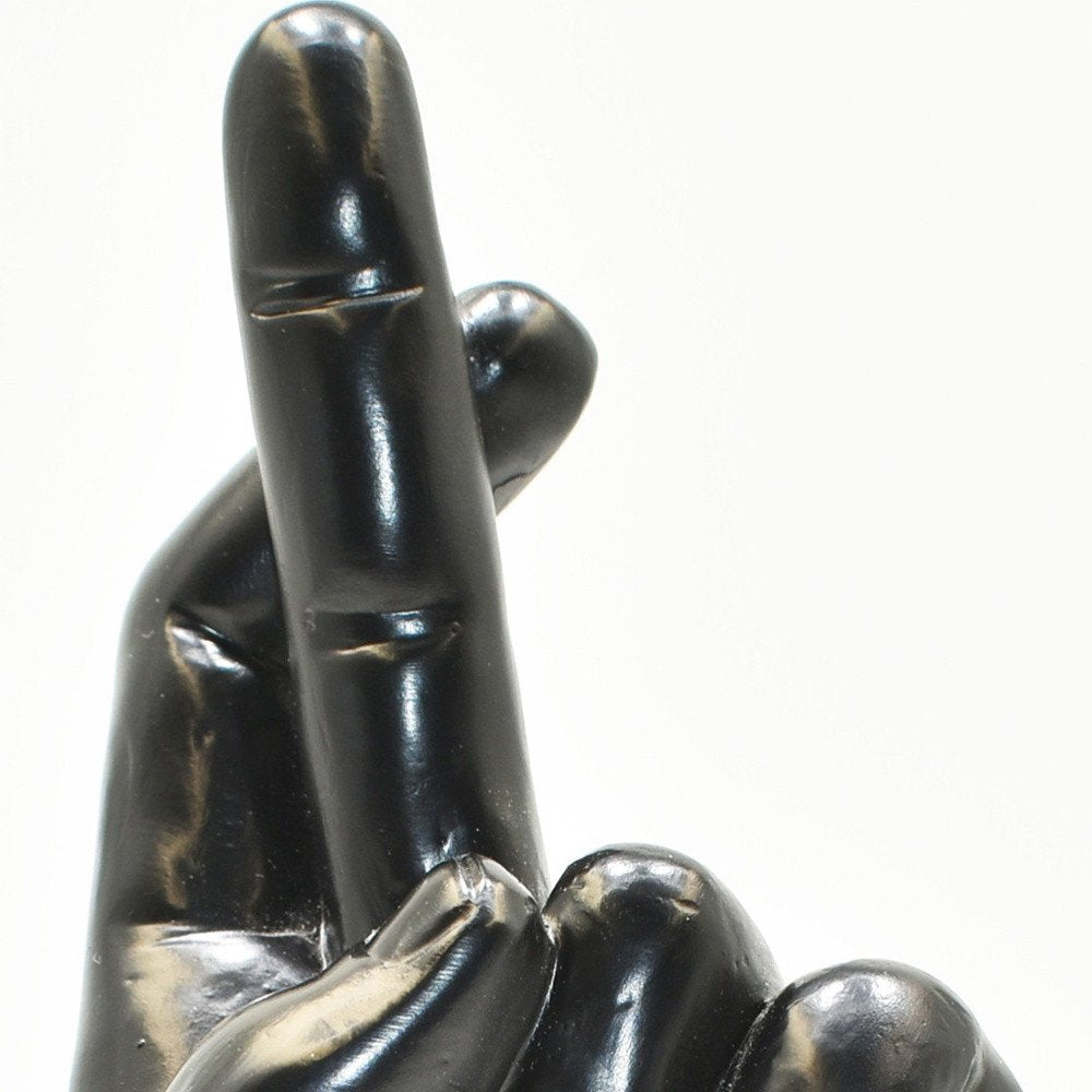 6" Black Resin Hand Tabletop Sculpture HomeRoots
