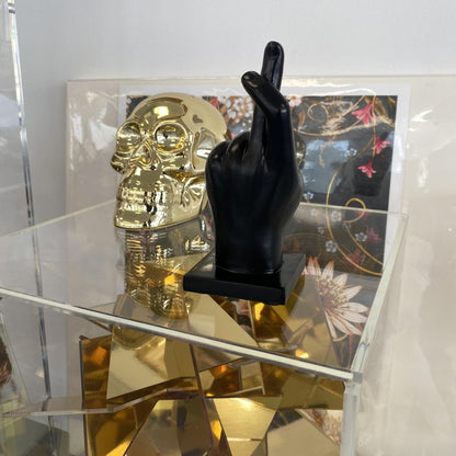6" Black Resin Hand Tabletop Sculpture HomeRoots