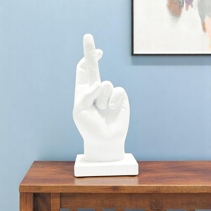 6" White Resin Hand Tabletop Sculpture HomeRoots