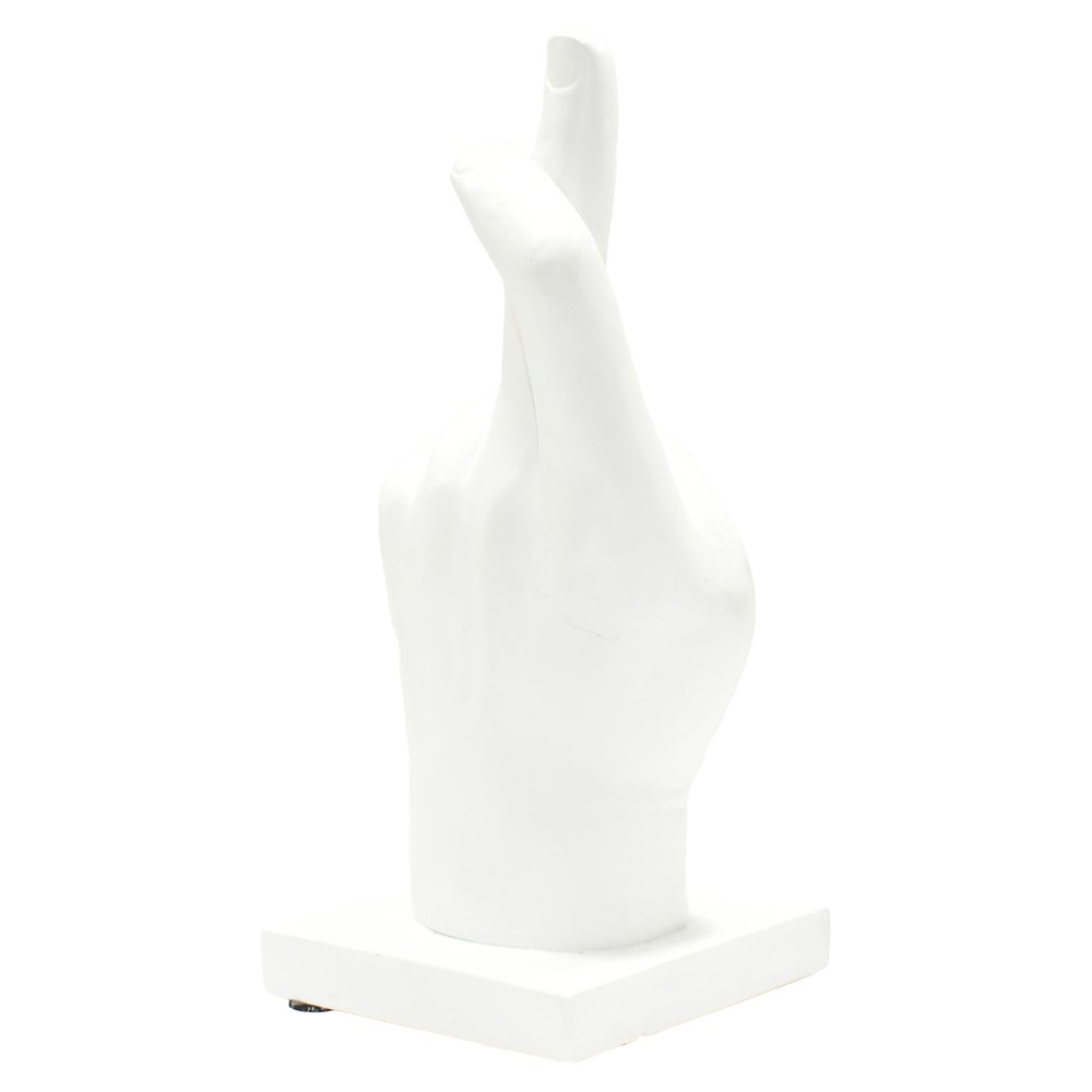 6" White Resin Hand Tabletop Sculpture HomeRoots
