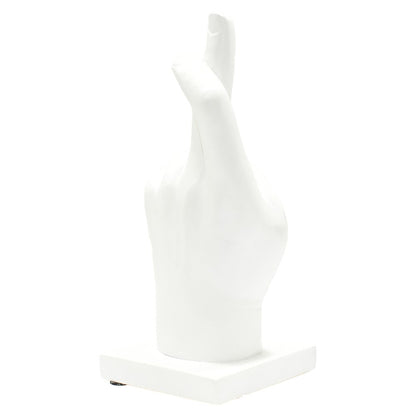 6" White Resin Hand Tabletop Sculpture HomeRoots