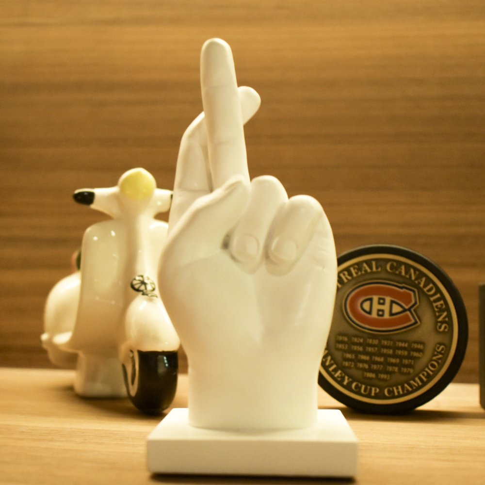 6" White Resin Hand Tabletop Sculpture HomeRoots