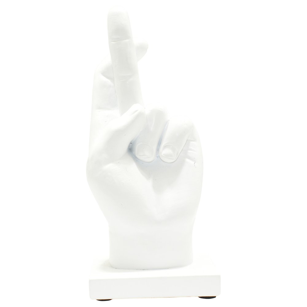 6" White Resin Hand Tabletop Sculpture HomeRoots