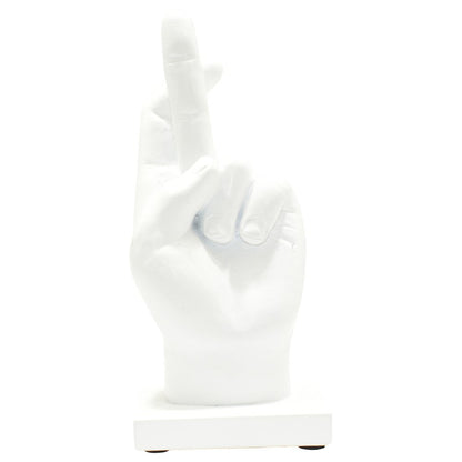 6" White Resin Hand Tabletop Sculpture HomeRoots
