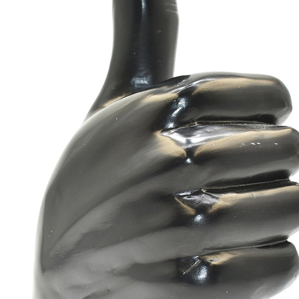 Set of Three Black Resin Hand Tabletop Sculpture HomeRoots
