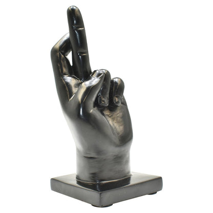 Set of Three Black Resin Hand Tabletop Sculpture HomeRoots