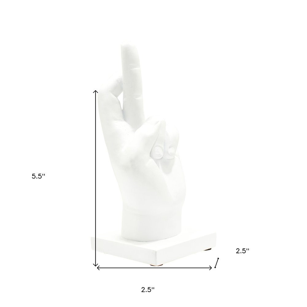 Set of Three White Resin Hand Tabletop Sculpture HomeRoots