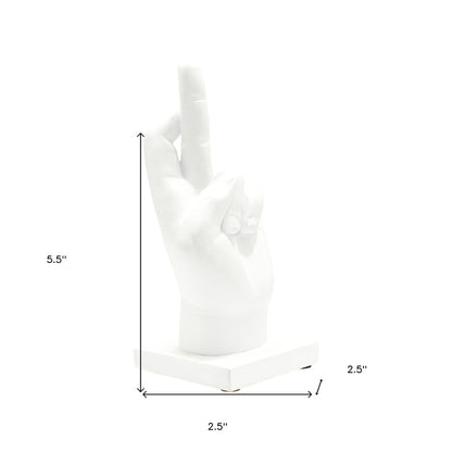 Set of Three White Resin Hand Tabletop Sculpture HomeRoots