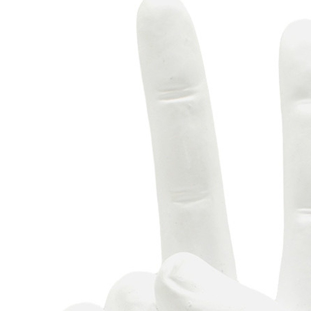 Set of Three White Resin Hand Tabletop Sculpture HomeRoots