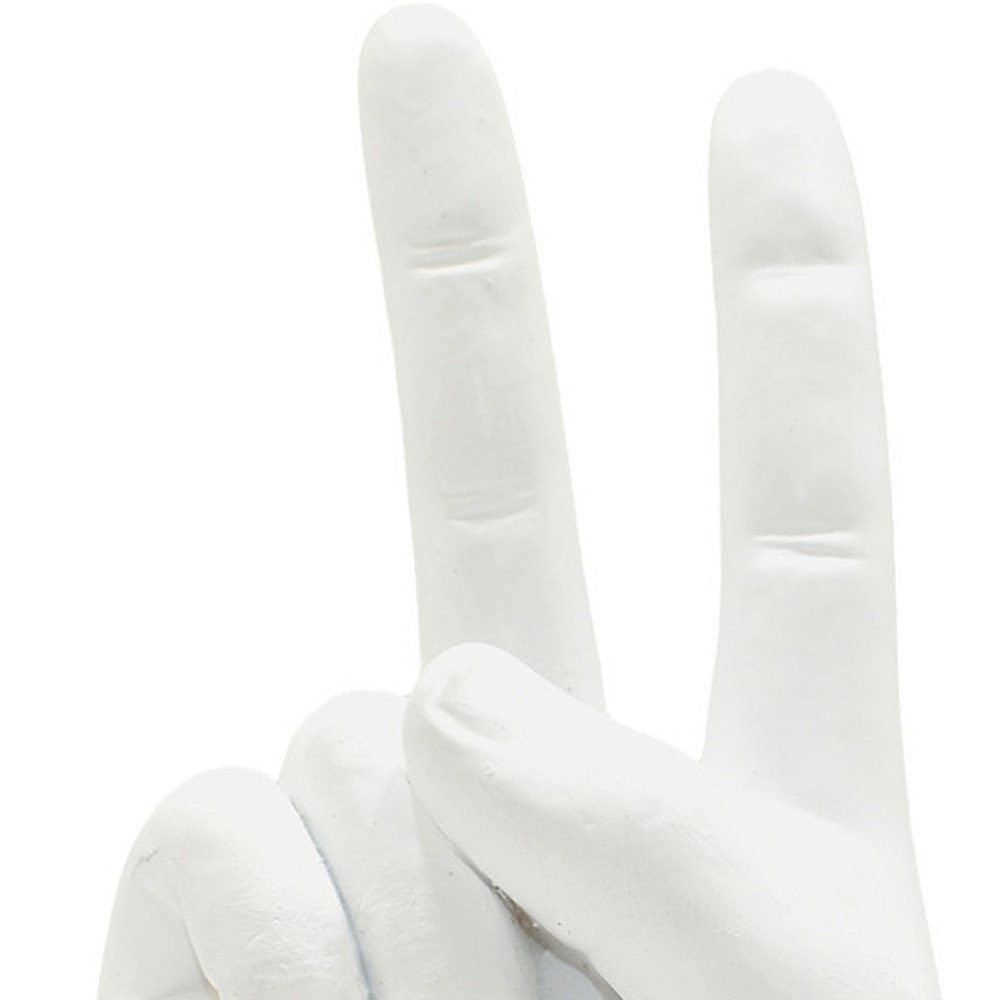 Set of Three White Resin Hand Tabletop Sculpture HomeRoots