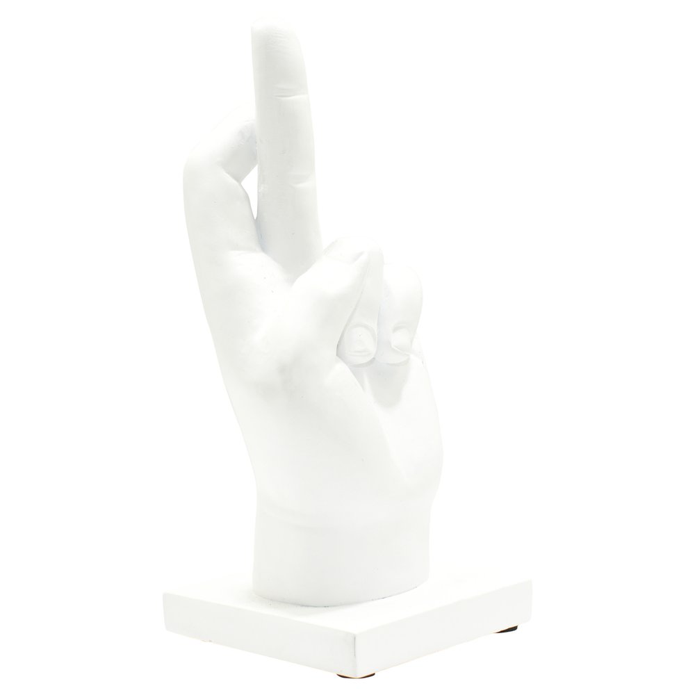 Set of Three White Resin Hand Tabletop Sculpture HomeRoots