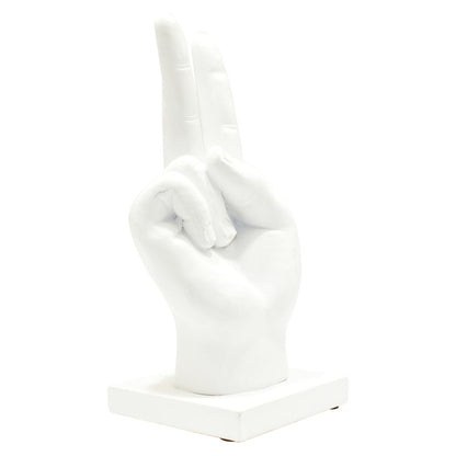 Set of Three White Resin Hand Tabletop Sculpture HomeRoots
