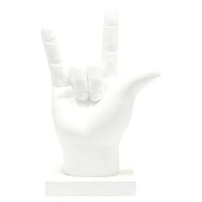 6" White Resin Hand Tabletop Sculpture HomeRoots