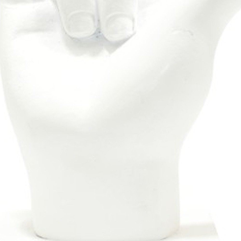 6" White Resin Hand Tabletop Sculpture HomeRoots