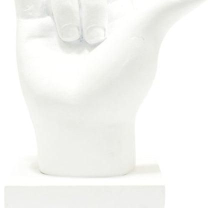 6" White Resin Hand Tabletop Sculpture HomeRoots