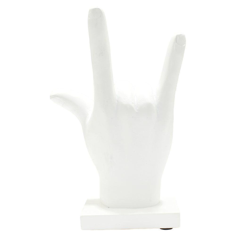 6" White Resin Hand Tabletop Sculpture HomeRoots