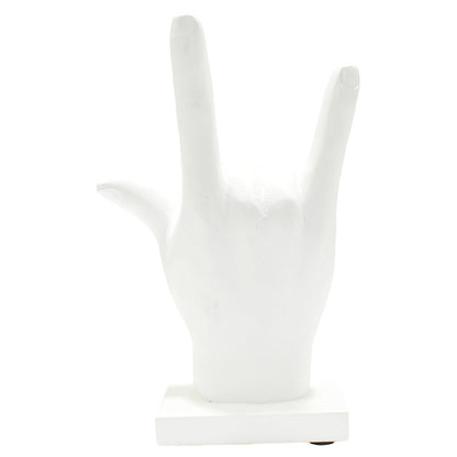 6" White Resin Hand Tabletop Sculpture HomeRoots