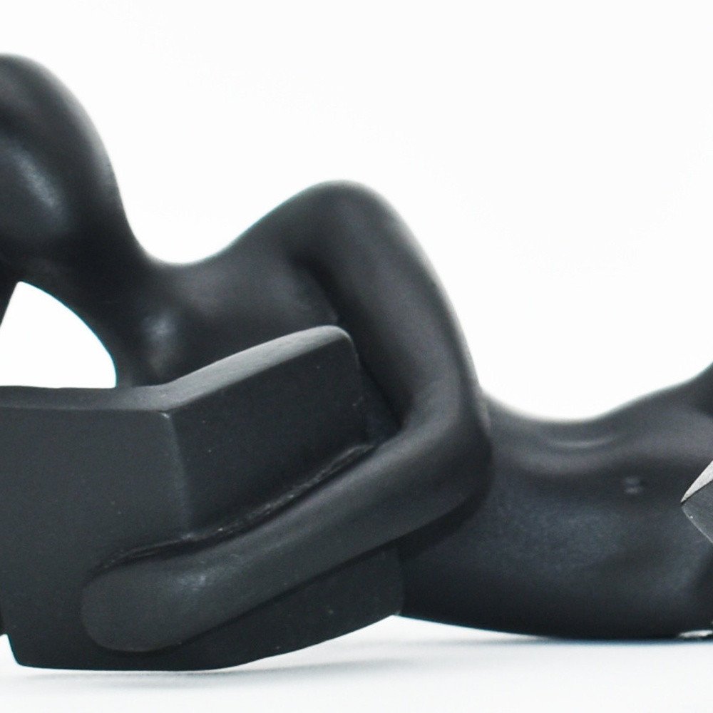 Set of Two Black Resin People Tabletop Sculpture HomeRoots