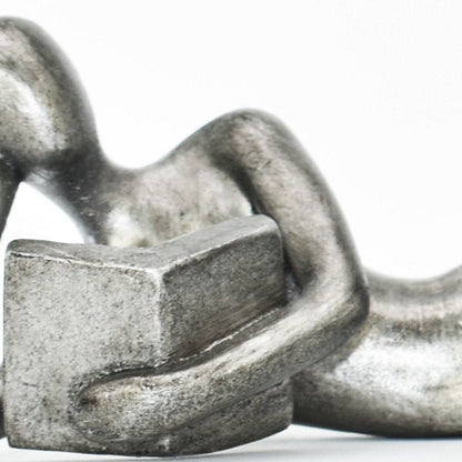 Set of Two Pewter Resin People Tabletop Sculpture HomeRoots