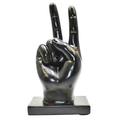 6" Black Resin Hand Tabletop Sculpture HomeRoots