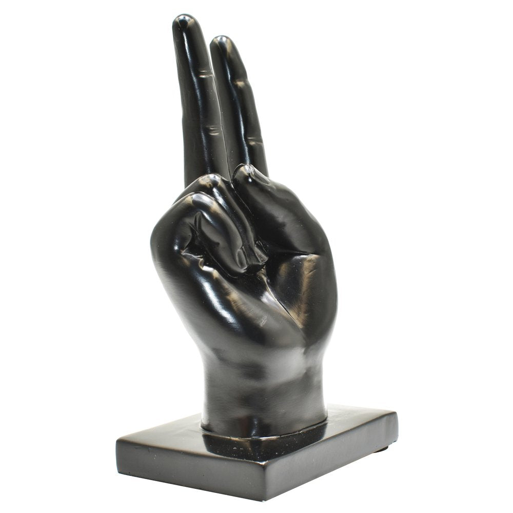 6" Black Resin Hand Tabletop Sculpture HomeRoots
