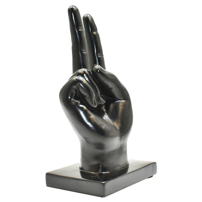 6" Black Resin Hand Tabletop Sculpture HomeRoots