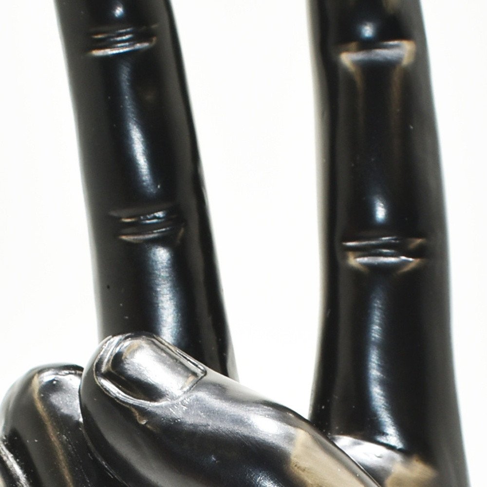 6" Black Resin Hand Tabletop Sculpture HomeRoots