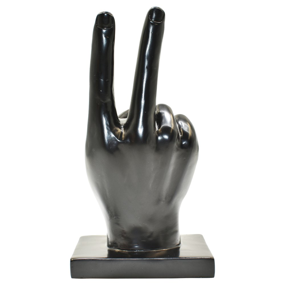 6" Black Resin Hand Tabletop Sculpture HomeRoots