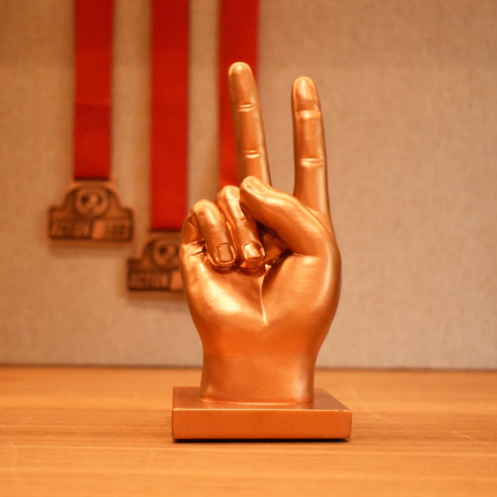 6" Bronze Resin Hand Tabletop Sculpture HomeRoots