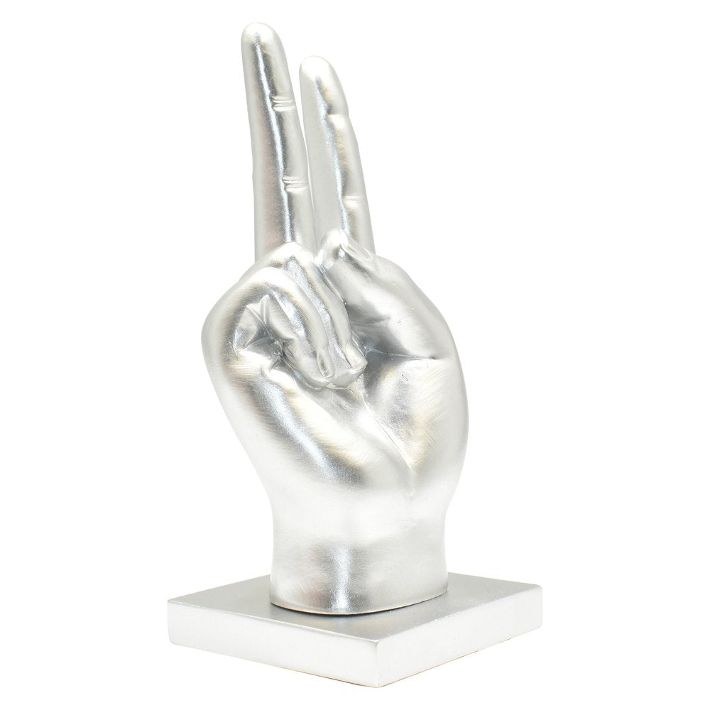 6" Silver Resin Hand Tabletop Sculpture HomeRoots