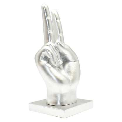 6" Silver Resin Hand Tabletop Sculpture HomeRoots