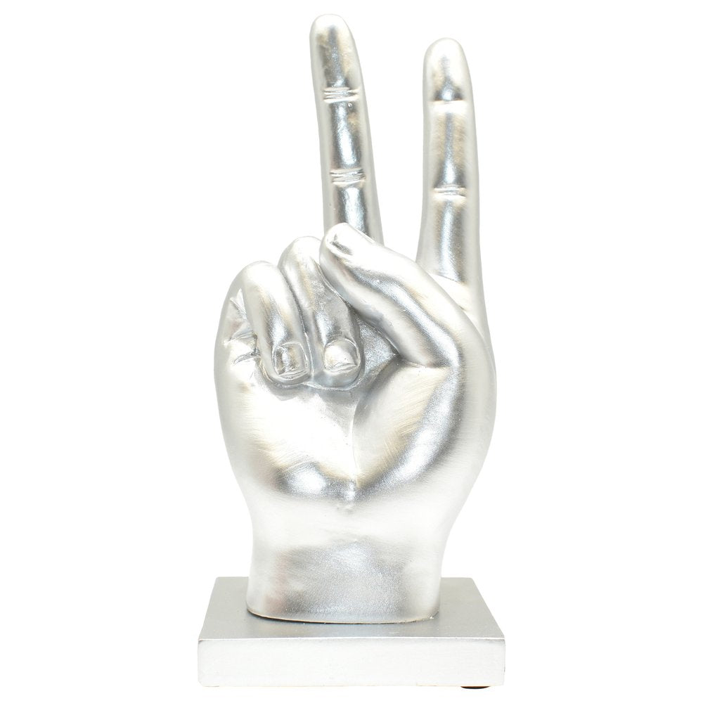 6" Silver Resin Hand Tabletop Sculpture HomeRoots