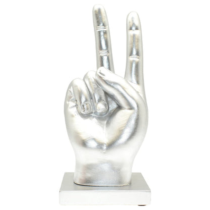 6" Silver Resin Hand Tabletop Sculpture HomeRoots