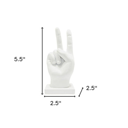 6" White Resin Hand Tabletop Sculpture HomeRoots