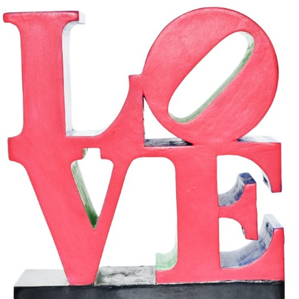4" Red Blue Green And Black Resin Love Tabletop Sculpture HomeRoots