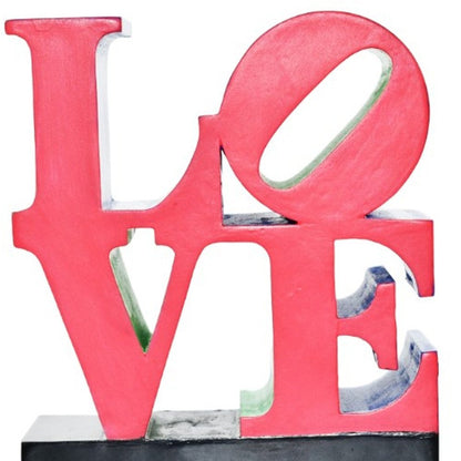 4" Red Blue Green And Black Resin Love Tabletop Sculpture HomeRoots