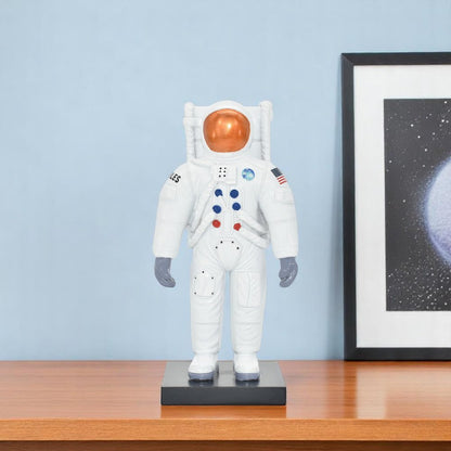 6" White Resin USA Astronaut Tabletop Sculpture HomeRoots