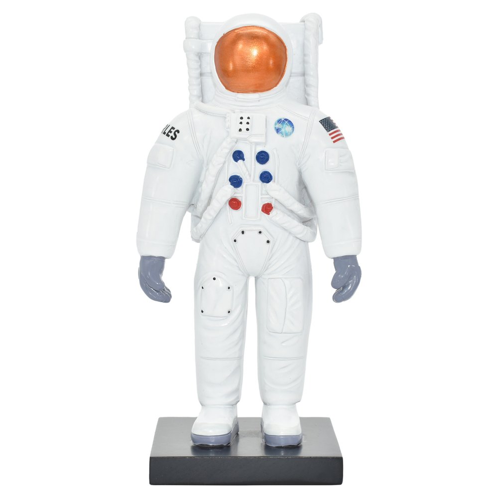 6" White Resin USA Astronaut Tabletop Sculpture HomeRoots