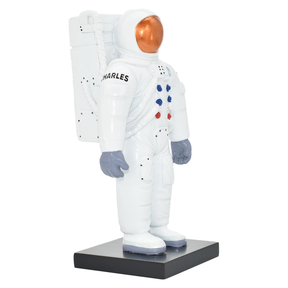 6" White Resin USA Astronaut Tabletop Sculpture HomeRoots