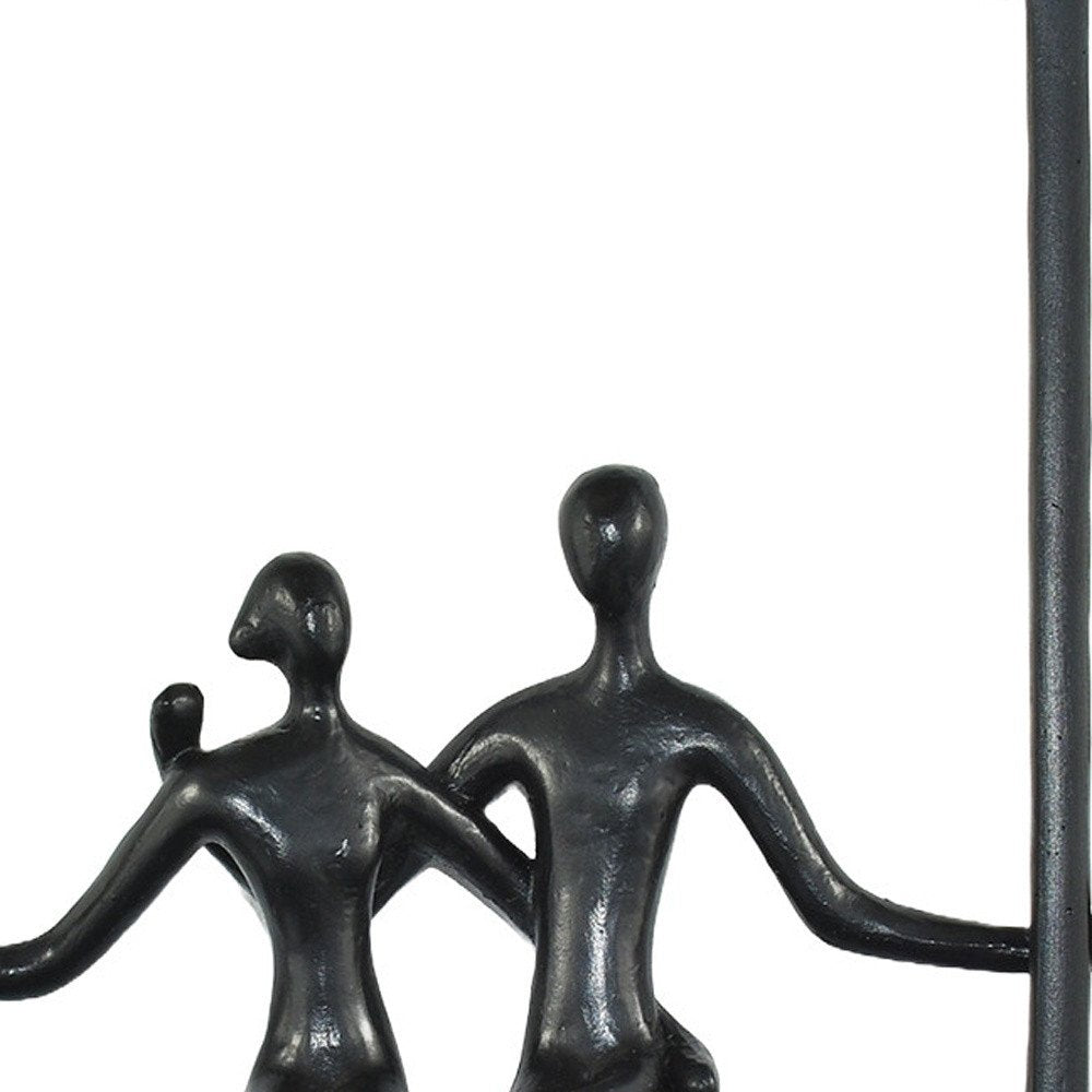 Set of Three Black Pewter And Bronze Resin People Tabletop Sculpture HomeRoots